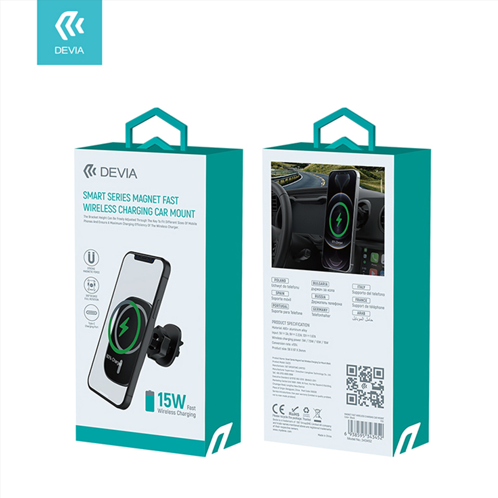 Devia Smart series magnet fast wireless charging car Mounting