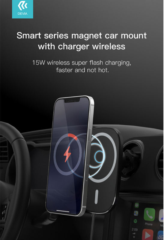 Devia Smart series magnet fast wireless charging car Mounting – Image 2
